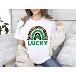 shamrock leopard rainbow st patrick's day shirt, st