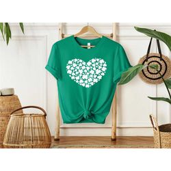 shamrock heart shirt, heart clover shirt, st patrick's