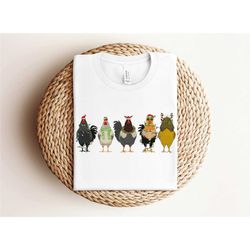 cute christmas chickens shirt, farm chickens shirt, animals