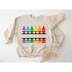 crayon custom name sweatshirt, crayon teacher sweatshirt, personalized