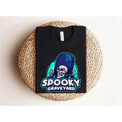 skeleton halloween shirt, spooky graveyard shirt, happy halloween