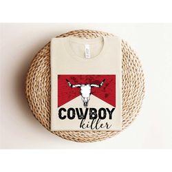 cowboy killer shirt, longhorn skull cowboy shirt, western