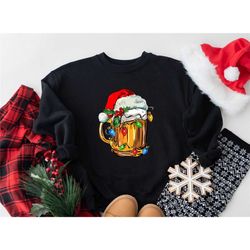 funny christmas sweatshirt, beer lover christmas hoodie, santa