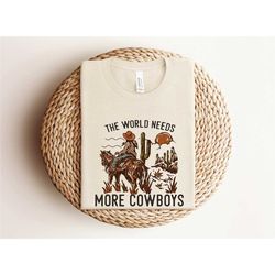 the world needs more cowboys toddler shirt, retro