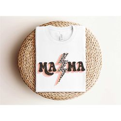 retro mama shirt, leopard mama shirt, mom life