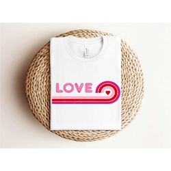 women's retro love shirt, valentine's day heart shirt