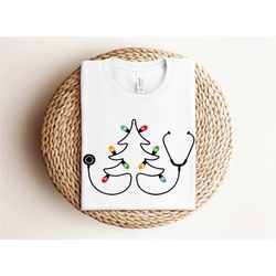 stethoscope christmas tree shirt, nurse christmas shirt, doctor