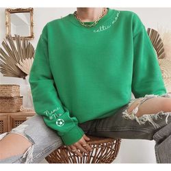 custom soccer mom sweatshirt with children name and