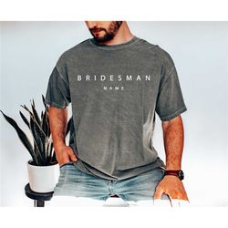 personalized bridesman shirts, custom names for bachelor party