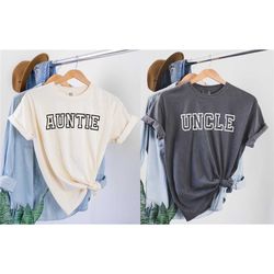 auntie and uncle comfort colors shirt, matching shirts,