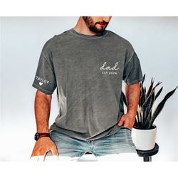 personalized dad est year t-shirt, custom children names