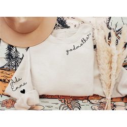 custom godmother with kid names sweatshirt or hoodie,
