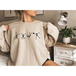 dancing skeleton sweatshirt and hoodie,skeletons happy halloween sweatshirt,