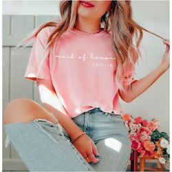 personalized maid of honor t-shirts, customized moh tee,