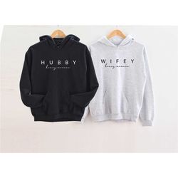 honeymoon sweatshirt and hoodie, newlywed gift, wifey hubby