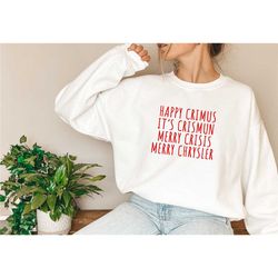christmas sweatshirt and hoodie, happy chrimus, merry chrysler,