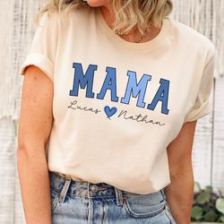 custom mama shirt,mom shirt with names,personalized mama t-shirt,custom mama shirt,mom gift,mama children names tee