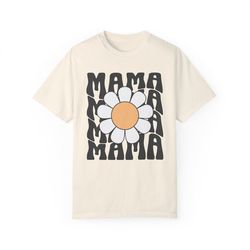 comfort colors mama shirt, mama daisy shirt, floral mom tees, retro mama shirts, groovy mama shirt, mother's day gift