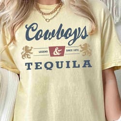 cowboys and tequila, trendy tshirt. oversized tshirt, coors, cowboy, cowgirl t-shirt, country rodeo shirt, tequila tee