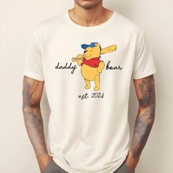 daddy est shirt personalized daddy bear winnie the pooh t-shirt , daddy bear gift for pooh dad , daddy shirt , fathers d