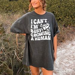 new mom gift , i can't i'm busy growing a human shirt, funny pregnancy shirt, mom shirt, baby shower gift for mom, pregn