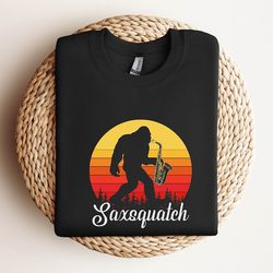 bigfoot tshirt, saxsquatch funny bigfoot saxophone shirt, funny tee, saxophone unisex tee , fathers day gift