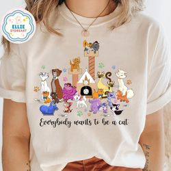 everybody wants to be a cat shirt, cute disney the aristocats, marie berlioz toulouse, disneyland disneyworld vacation t