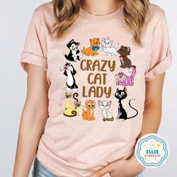 crazy cat lady shirt, disney cats shirt, cute disney the aristocats, marie berlioz toulouse, disneyland disneyworld tee,