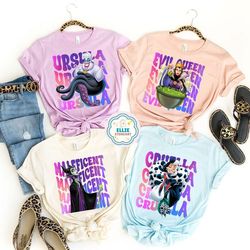 multi-characters disney villains shirt, bad witches club shirt, disney funny villain era, maleficent shirt, evil queen t