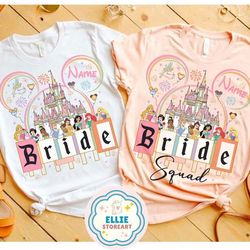 personalized disney princess bride shirt, briddisney bridesmaid shirts, disney bride to be, disney bachel