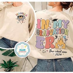 two-sided in my graduation era disney shirt,om name & school mickey minnie graduate shirt, gift for the grad, disne