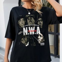 n.w.a two-sided unisex shirt nwa, hip hop, eazy e, ice cube, rap, dr dre, compton, dogg, tupac, compton, straightouttaco