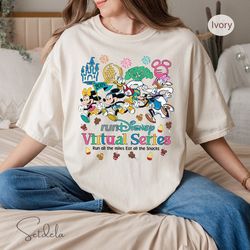 run disney virtual series 2024 shirt, wdw mickey & friends run all the miles eat all the snacks marathon shirt, disney r