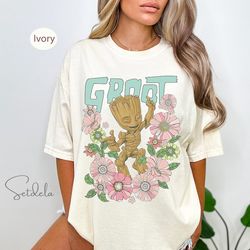 marvel guardians of the galaxy groot floral dance poster t-shirt, disneyland vacation trip gift shirt, disney groot shir