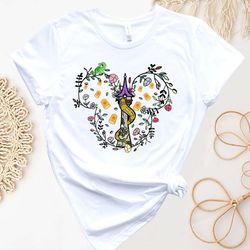 rapunzel's tower shirt, disney tangled shirt, princess castle floral shirt, princess rapunzel shirt, disney princess shi