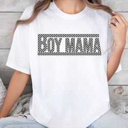 comfort colors* retro checkered boy mama t-shirt, checkered shirt for mom of boys, mom gift, mother's day shirt, new mom