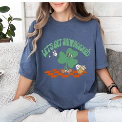 lets get shamrocked shirt, lucky clover shirt, st patricks day tee, checkered clover shirt, lucky shirt, shamrock shirt