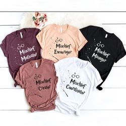 custom mischief family shirt, wizarding shirt, wizard shirt, wizard crew women tank top, wizard squad shirt