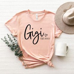 gigi shirt, grandma gift,gigi established shirt, grandma shirt, pregnancy announcement grandparents, nana shirt