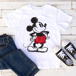 disney mickey mouse shirt, classic sketch shirt, vintage mickey shirt, holiday family shirt, kids toddler shirt