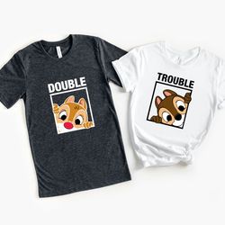 chip and dale shirt, double trouble shirt, disney couple shirts, disney family shirts, disney vacation shirt