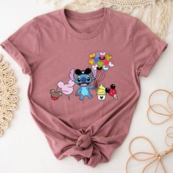 stitch shirt, disney shirt, stitch snacks shirt, stitch balloon shirt, disney snack shirt, disneyland shirt, disney