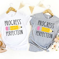 progress over perfection shirt, teacher shirts, back to school shirt, gift for teacher, teacher appreciation