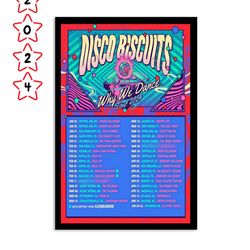 get groovy with the disco biscuits tour 2024 poster - limited edition collectible!