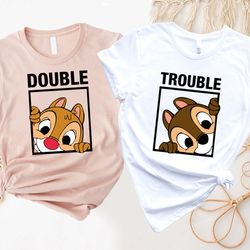 chip and dale shirt, double trouble shirt, disney couple shirts, disney matching shirts, disney valentines shirt, disney
