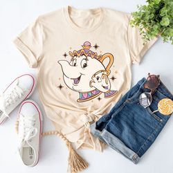disney beauty and the beast chip and mrs. potts shirt, disney tea pot and cup shirt, disneyland family trip shirt, disne
