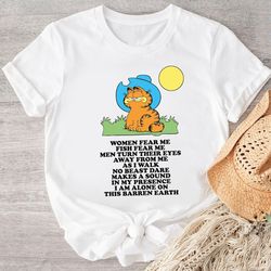 garfield cowboy shirt, women fear me, fish fear me, funny shirt, sarcactic shirt