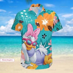 daisy duck shirt, disney daisy hawaii shirt, disney daisy button shirt, disney donald shirt, disney world shirt, button