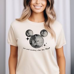 me and mickey vibe like that shirt, disneyland t-shirt, theme park orlando magic disco ball eras mickey mouse sweatshirt