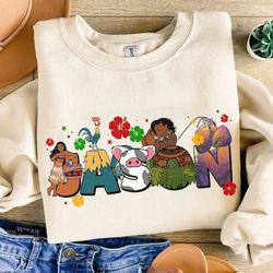 custom name moana t-shirt, personalized disney hei hei pua maui tamatoa matching tee, kids toddler disneyland vacation h